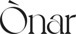 ONAR_Black logo with stylized text on a white background