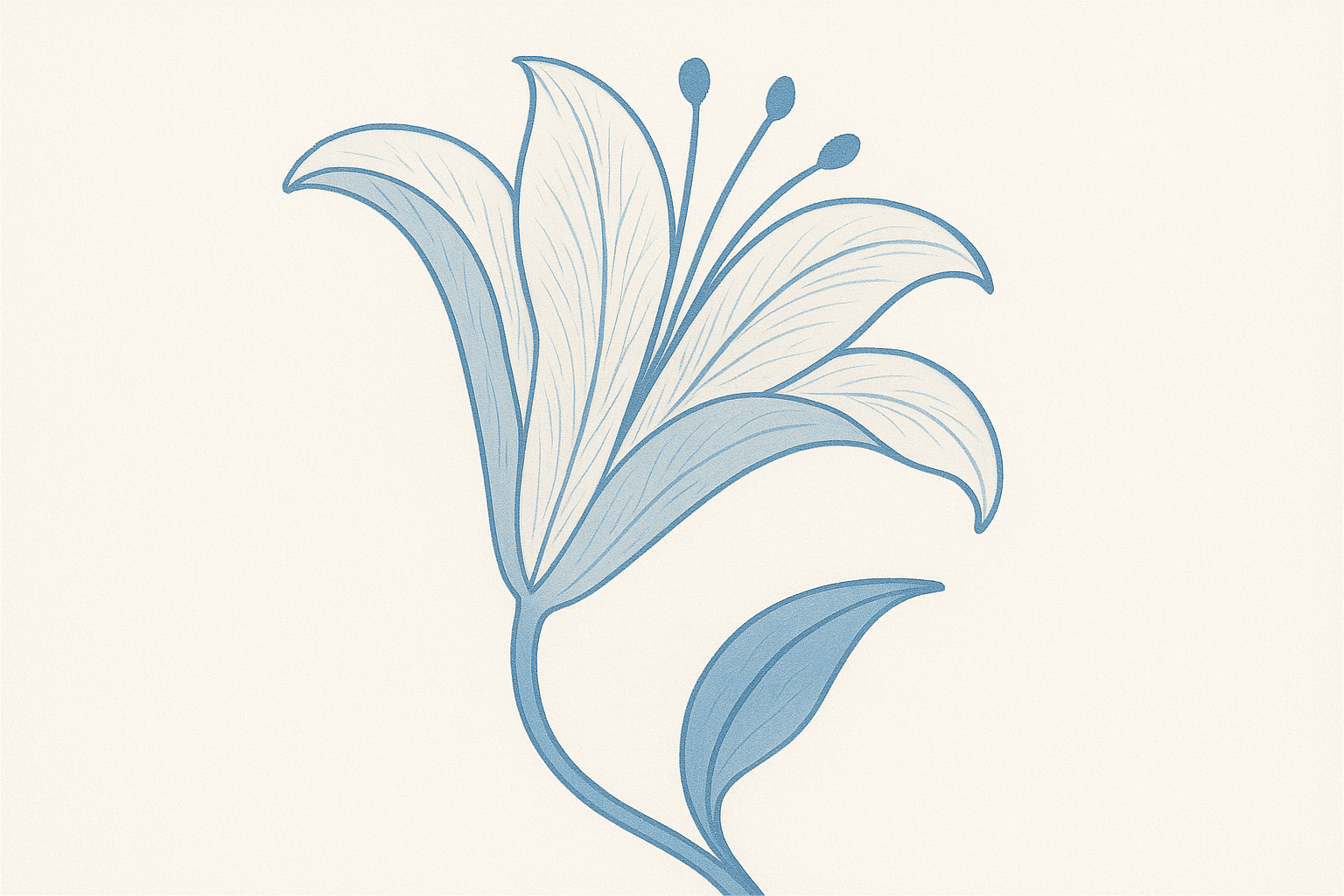use blue and while , is a pure flower and minimal